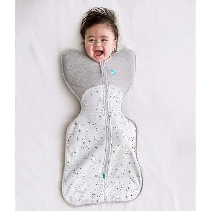 Love To Dream Pucksack, Baby Erstausstattung Neugeboren (2,2-3,8kg), Arme hoch Position, zweiweg-Reißverschluss, Schlafsack Weiß, ideal für milde Temperaturen 18-24°C – Bild 3