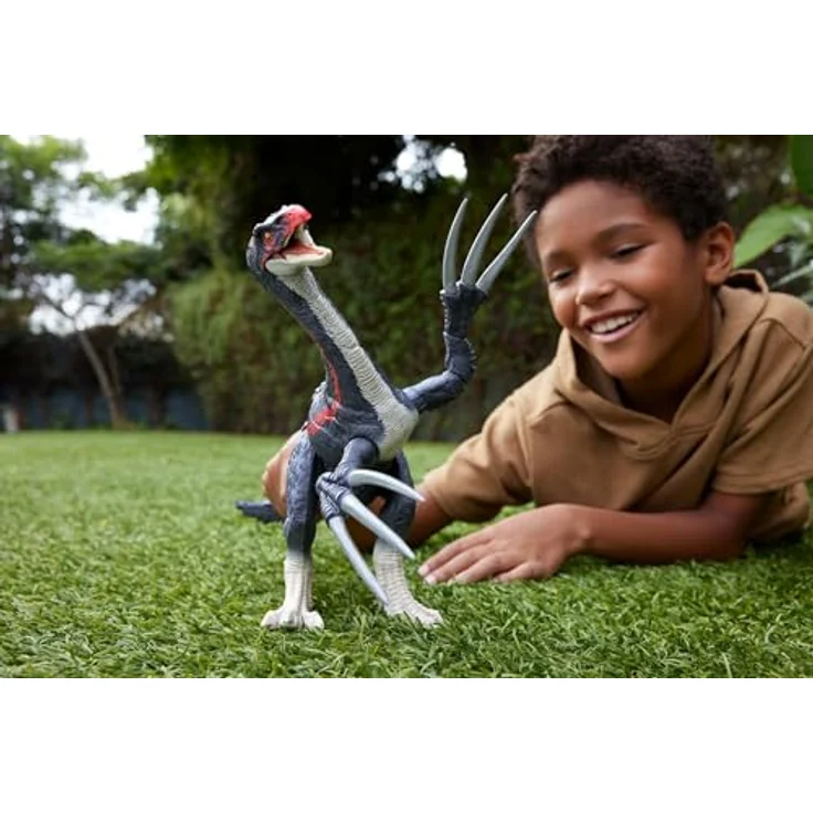 Mattel Jurassic World Chaostheorie Terizinosaurus, Sammelfigur mit Geräuschen und Angriffsfunktionen, ab 4 Jahren – Bild 2