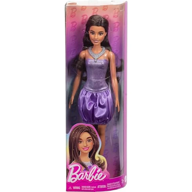 Barbie Anziehpuppe Barbie Fashionista Puppe - Purple Bubble Hem, Vielfältige Kollektion für modebegeisterte Kinder – Bild 6
