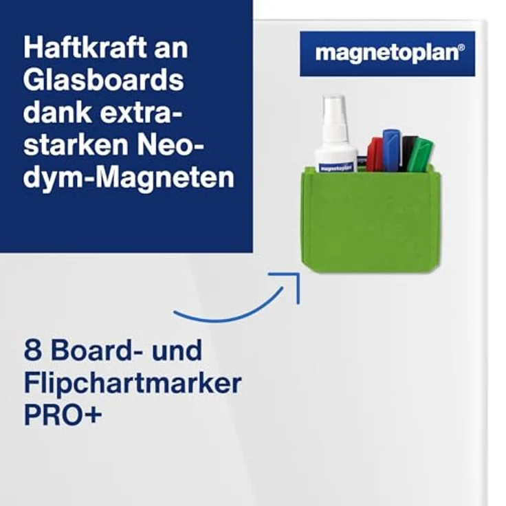 magnetoplan Stiftehalter magnetoTray medium, magnetisch, aus recyceltem PET-Filz, grün, 13 x 6 x 10 cm – Bild 4