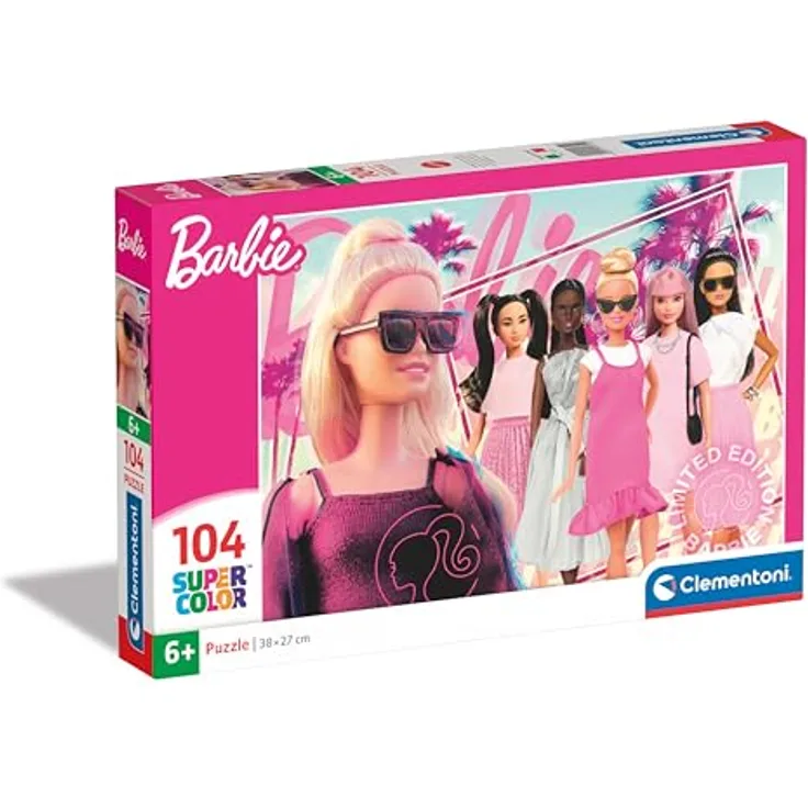 Clementoni Barbie Kinder Puzzle 104 Teile, 37,9 x 26,9 cm, Geschicklichkeitsspiel für Kinder ab 6 Jahren, umweltfreundlich produziert