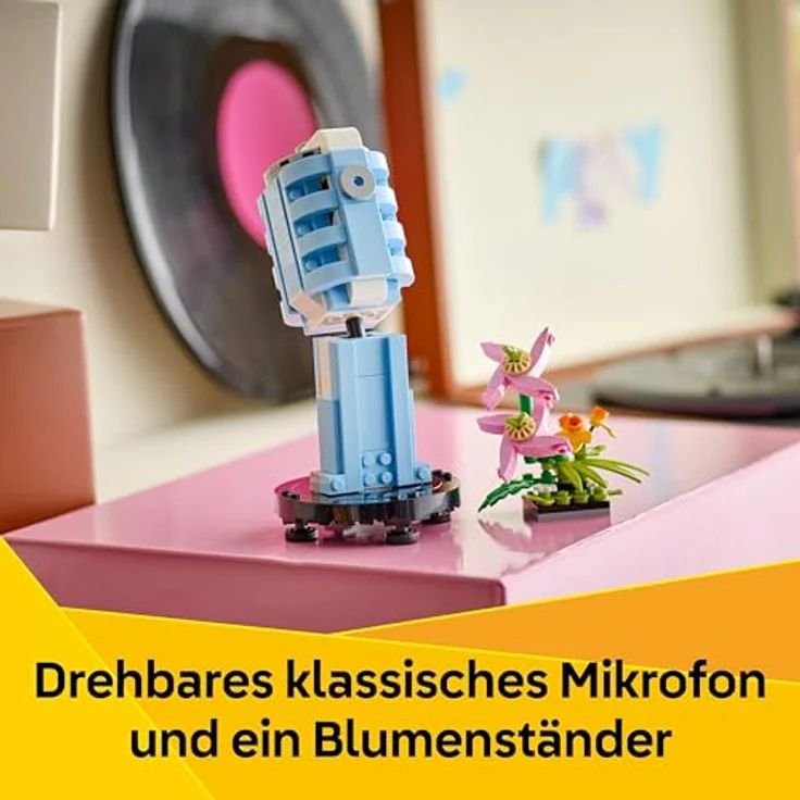 LEGO Creator 3in1 Plattenspieler mit Blumen - Umbaubar in Radio oder Mikrofon - Musik Spielzeuge für Kinder - Kreative Geschenkidee - 31172 – Bild 4