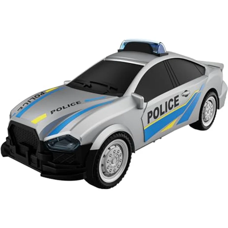 Happy People SOS-Rettungsstation mit 3 Fahrzeugen, Polizei, Feuerwehr und Krankenwagen, mit Licht- und Soundeffekten, Mikrofon und Lautsprecher, inkl. Batterien, 33x21x18 cm – Bild 5