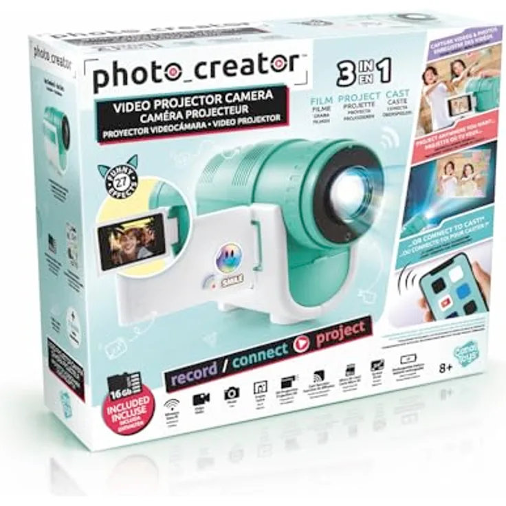 Canal Toys Camera Projector, Kinderkamera mit Foto- und Videoaufnahme, inkl. SD-Karte und USB-C-Ladekabel