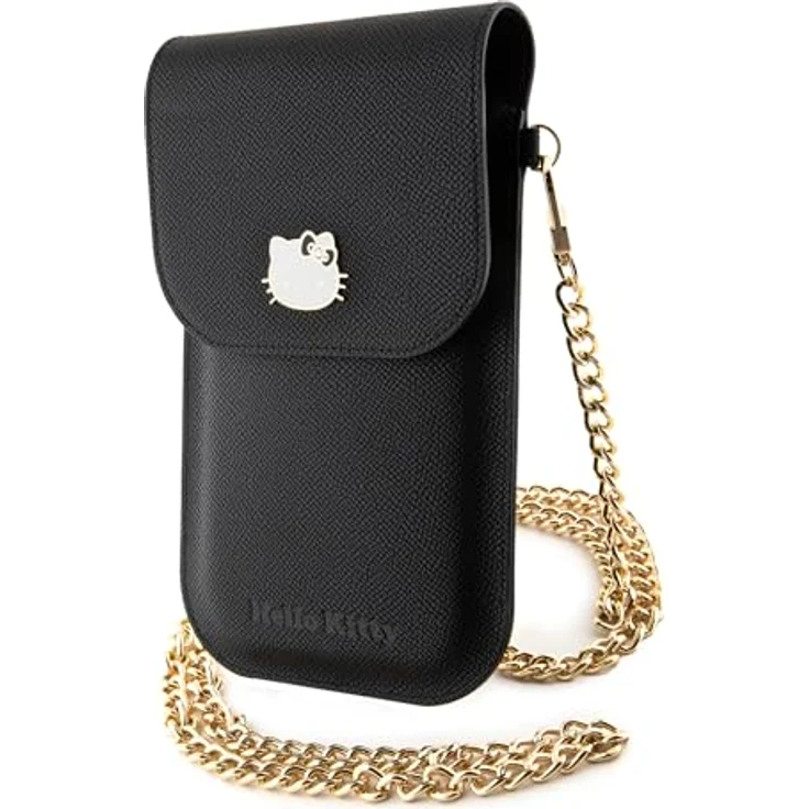 Hello Kitty, Portemonnaie, PU Grained Leather Crossbody Case - black, Schwarz – Bild 3