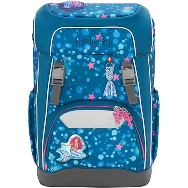 Step by Step Schulranzen-Set Giant Mermaid Lola, 5-teilig, blau-pink, ergonomischer Tornister mit Reflektoren, höhenverstellbar mit Hüft- und Brustgurt, 23l – Bild 2