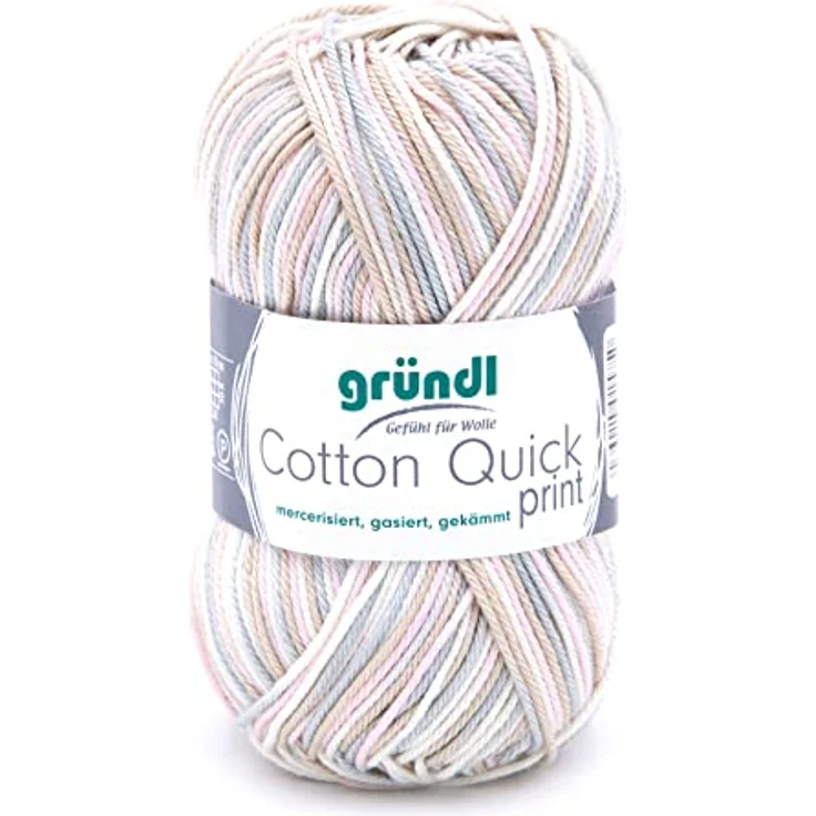 Gründl Cotton Quick print Garn, Sand-Rose-Multicolor, Ca. 125 m, Ca. 125 m. – Bild 1