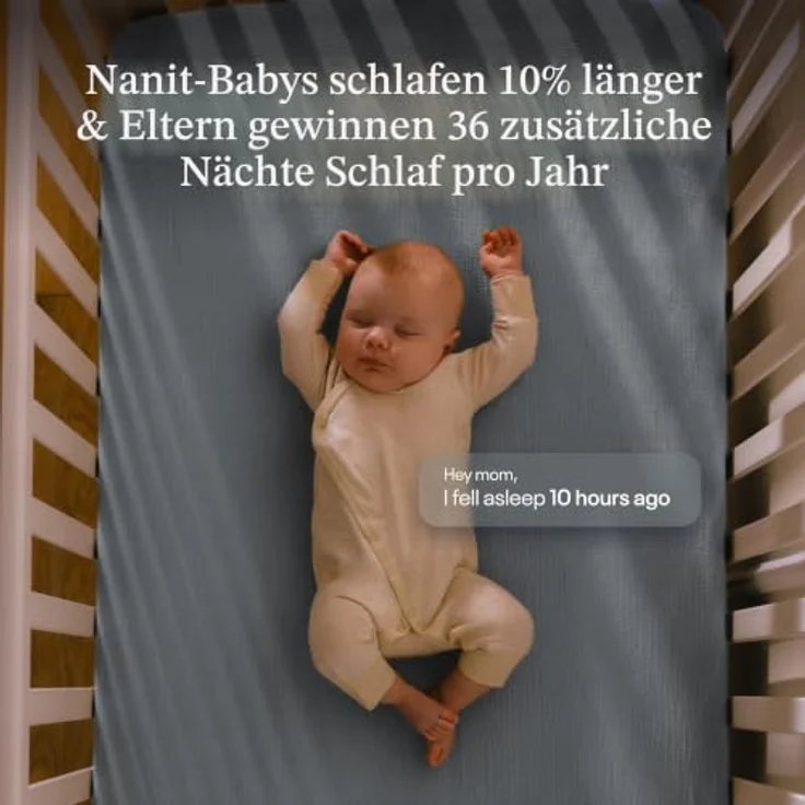 Nanit Pro Kamera Babyphone Komplettset, Bodenständer, Atemüberwachungsband, 130° HD-Kamera, Zwei-Wege-Audio, 12 Monate Insights – Bild 9