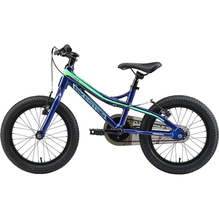 BIKESTAR Kinder Fahrrad Aluminium Mountainbike mit V-Bremse für Mädchen und Jungen ab 4-5 Jahre | 16 Zoll Kinderrad MTB | Blau & Grün - Preisvergleich – Bild 4