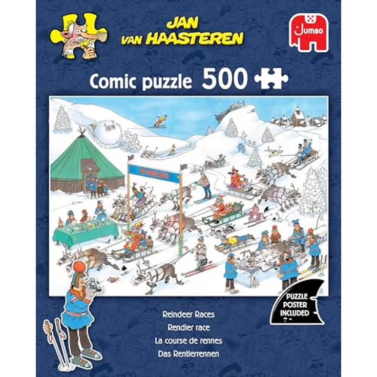 Jan van Haasteren Rentier Race, 500 Teile Puzzle aus 100% recyceltem Karton für Erwachsene – Bild 5