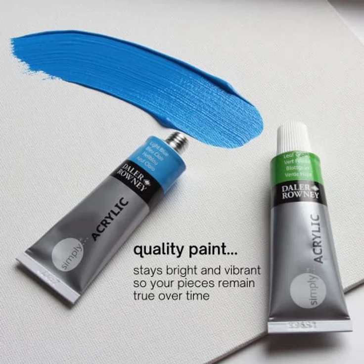 Daler Rowney Simply Acrylfarben Set, 24 Tuben à 12 ml, wasserverdünnbare Farben, hohe Lichtechtheit, Multi-Farben – Bild 4