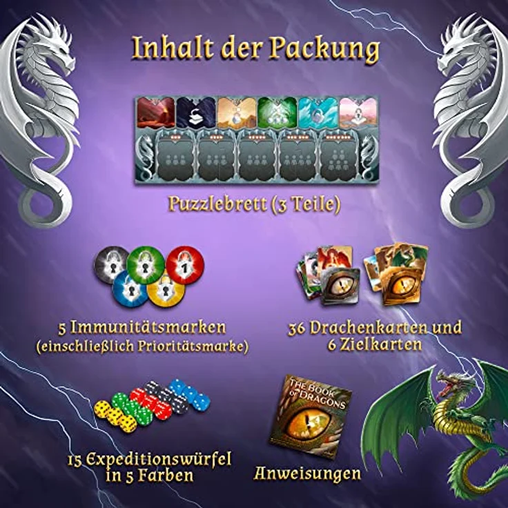 Trefl 2402 The Book of Dragons, Würfelspiel – Bild 7