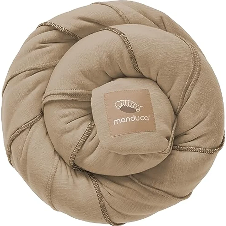 manduca Sling Tragetuch > Nougat < Elastisches Babytragetuch aus Bio-Baumwolle (Jersey-Strickstoff/ohne Elastan) stabil und kuschelweich für Neugeborene & Babys ab Geburt (5.10x0.60 m) (braun) – Bild 1