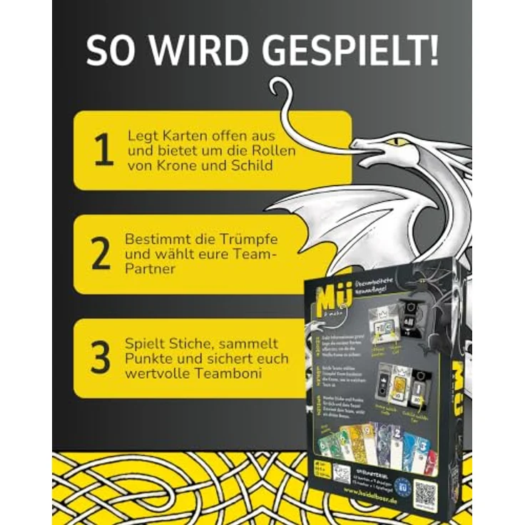 Heidelberger Spieleverlag Mü & mehr, Vielfältiges Stichspiel mit wechselnden Teams, ab 10 Jahren, 3-6 Spieler, 20 Minuten Spielzeit – Bild 3