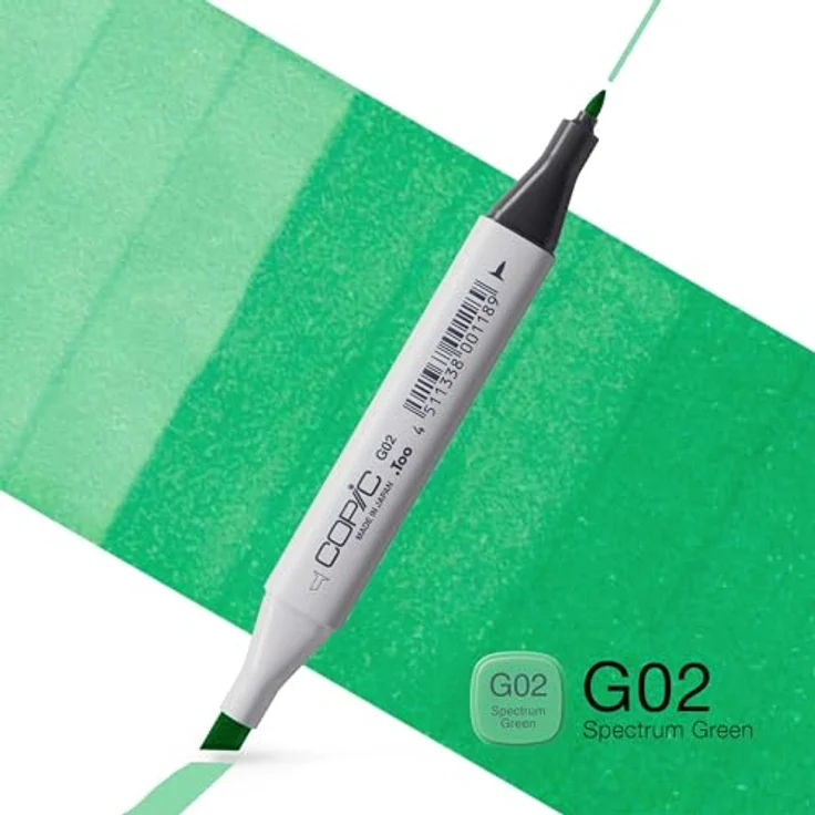 Copic Classic Marker Typ G - 00, Jade Green, professioneller Layoutmarker mit breiter und feiner Spitze, schnelltrocknend – Bild 2