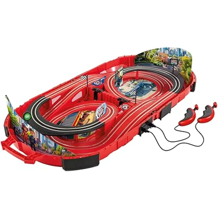 Carrera® Autorennbahn SPEED ARENA Police Chase, 2,77 m Streckenlänge mit Carrera Green Racer und Polizeifahrzeug, tragbar und batteriebetrieben – Bild 4