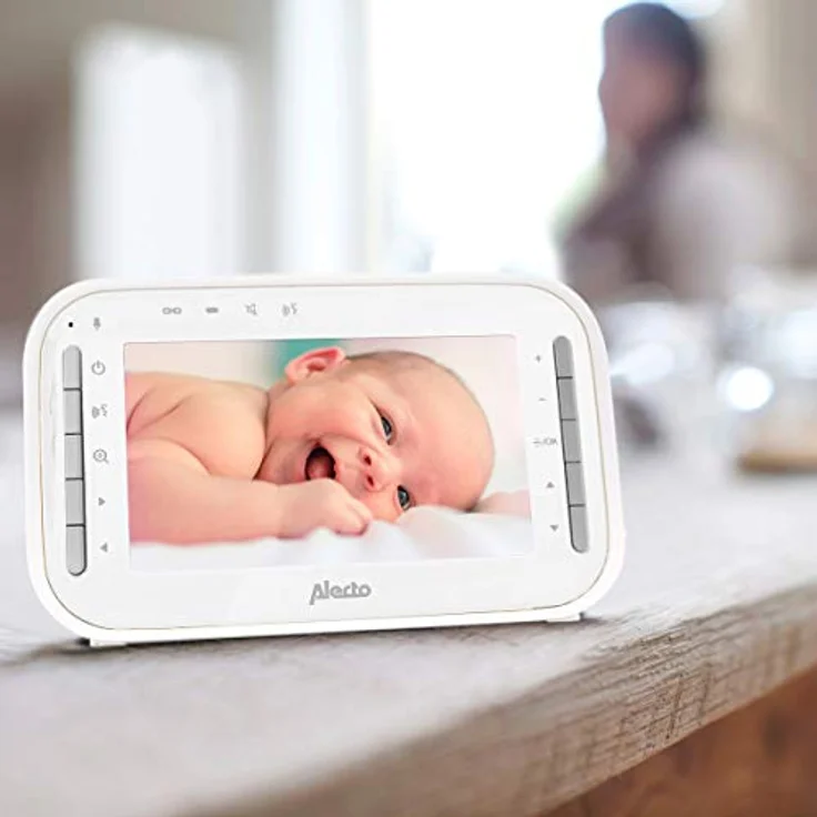 Alecto DVM-200GS Video-Babyphone mit 4,3"-Farbdisplay, Nachtzicht, Talk-Back-Funktion und Temperaturanzeige - Weiß/Grau – Bild 4