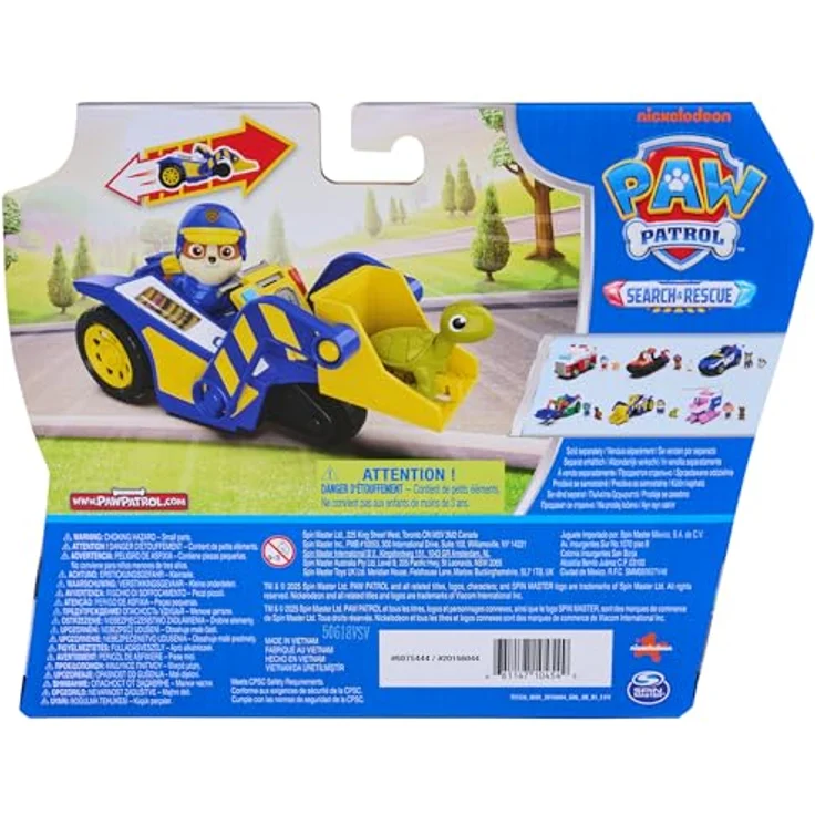 Paw Patrol PAW Search & Rescue Vehicle Rubble, Rückziehfahrzeug-Set mit 15 cm Rubble Bulldozer und 2 Figuren, geeignet ab 3 Jahren – Bild 7
