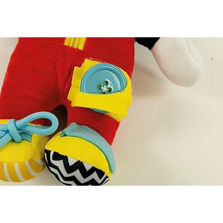Clementoni Baby Mickey Dress me up Plüsch Montessori, interaktives Kuscheltier zur Förderung manueller Geschicklichkeit, bunt – Bild 7