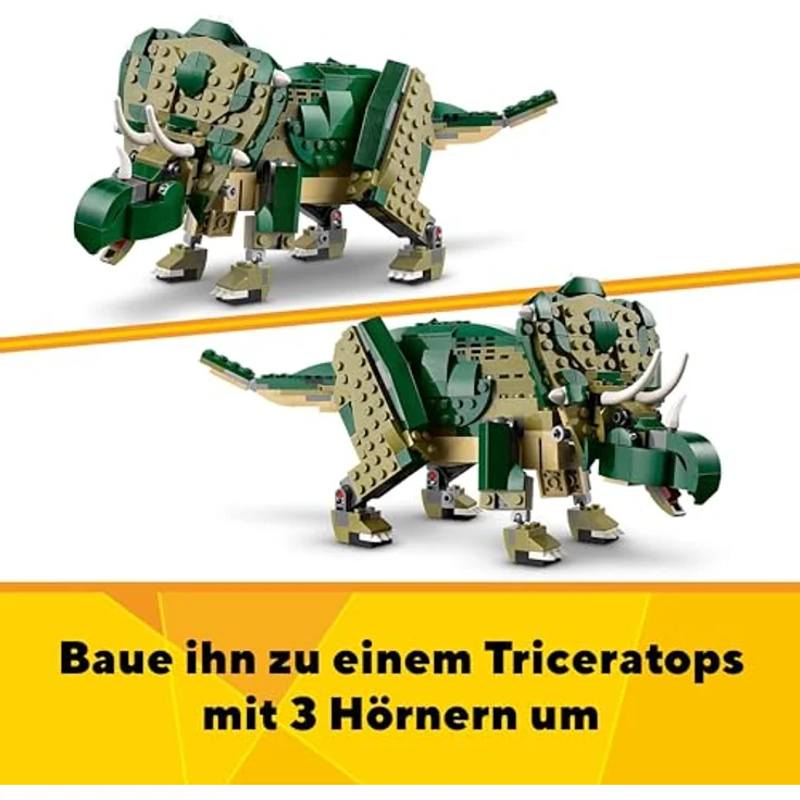 LEGO Creator T.Rex, 3-in-1-Dino zum Umbauen in einen Triceratops oder Pterodaktylus, bewegliches Dinosaurier Modell für Kinder, Geschenk für Jungen und Mädchen 31151 – Bild 5