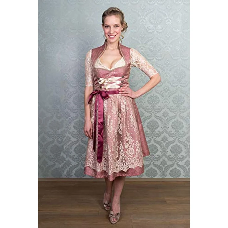 Edelnice Dirndl Diana, Prinzessinnen Dirndl in gold und rosa – Bild 3