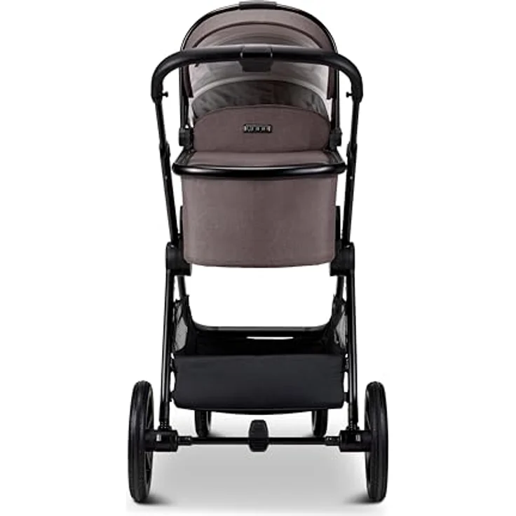 MOON Kombikinderwagen Aura tonka/melange, 2 in 1, höhenverstellbar, kompakt faltbar, inkl. Wickeltasche und Regenverdeck – Bild 2