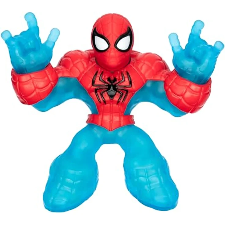 Heroes of Goo Jit Zu Spiderman Glow Surge, 11 cm leuchtende und dehnbare Sammelfigur mit einzigartiger Füllung und scrunchy Gefühl – Bild 1