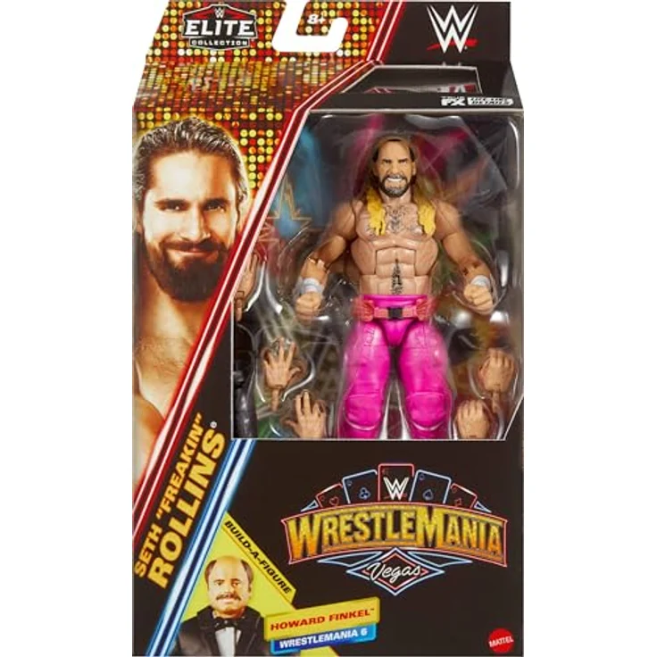 Mattel WWE Elite Collection, Actionfigur Seth Freakin' Rollins mit Zubehör, Premium Live-Event WrestleMania, TrueFX-Technologie, Mehrfarbig – Bild 2
