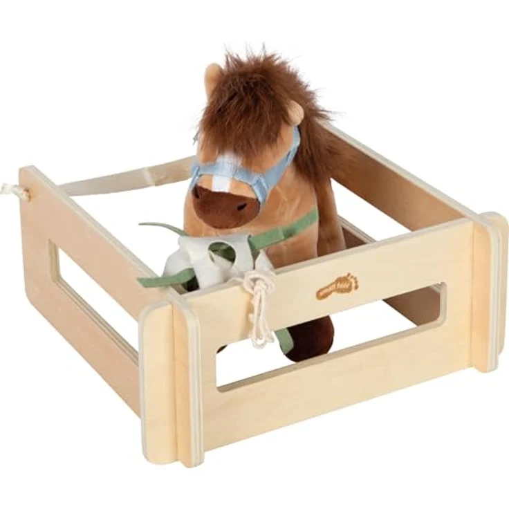 Small Foot Kuscheltier Spielset Pferd mit Stall und Zubehör, Plüschpferd, mehrfarbig, inkl. Taschenstall und modularer Zaun – Bild 5
