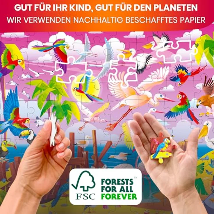 Boden Puzzle ab 4 5 6 Jahre – 3 große 100 Teile Spiele für Kleinkinder von Quokka – Spielzeug zum Lernen von Insekten Meeres- und Waldtieren – Geschenk für Jungen und Mädchen 7 8 – Bild 5