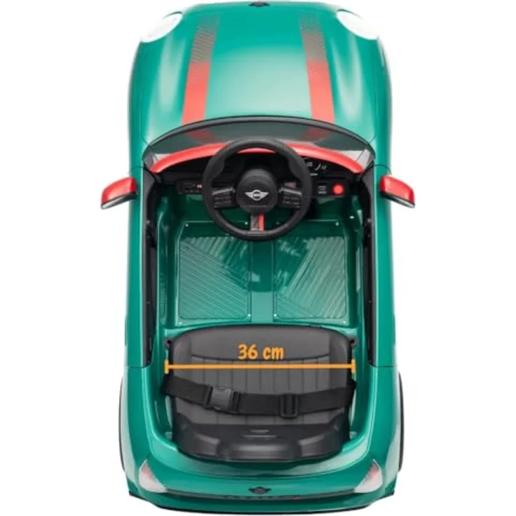 Vrooomy MINI Cooper JCW Kinder Elektroauto 12V, mit Fernbedienung, MP3-Player, Grün, für 1 bis 5 Jahre – Bild 7