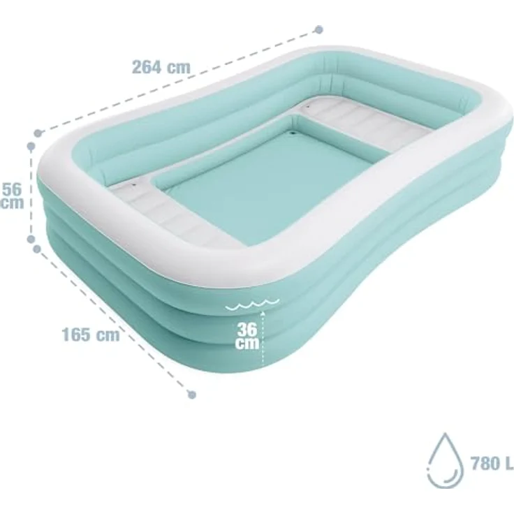 Intex Swim Center Family Lounge, Aufblasbarer Pool mit integrierten Sitzen und Sonnenschutz, Kirsch-Design, ab 6 Jahren – Bild 4