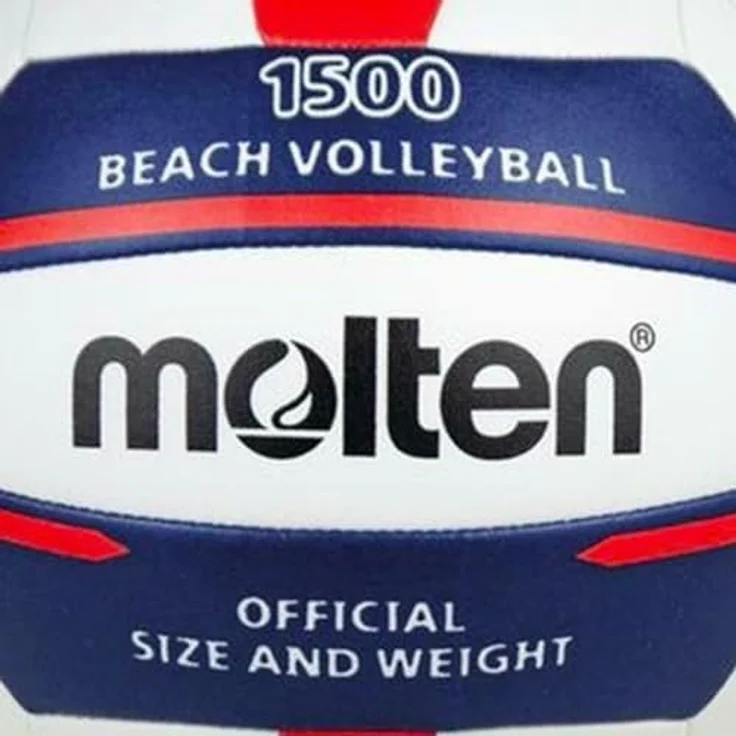 Molten Volleyball-Ball-V5B1500-WN weiß/blau/rot 5, Freizeitball aus weichem Synthetik-Leder, maschinengenäht – Bild 2