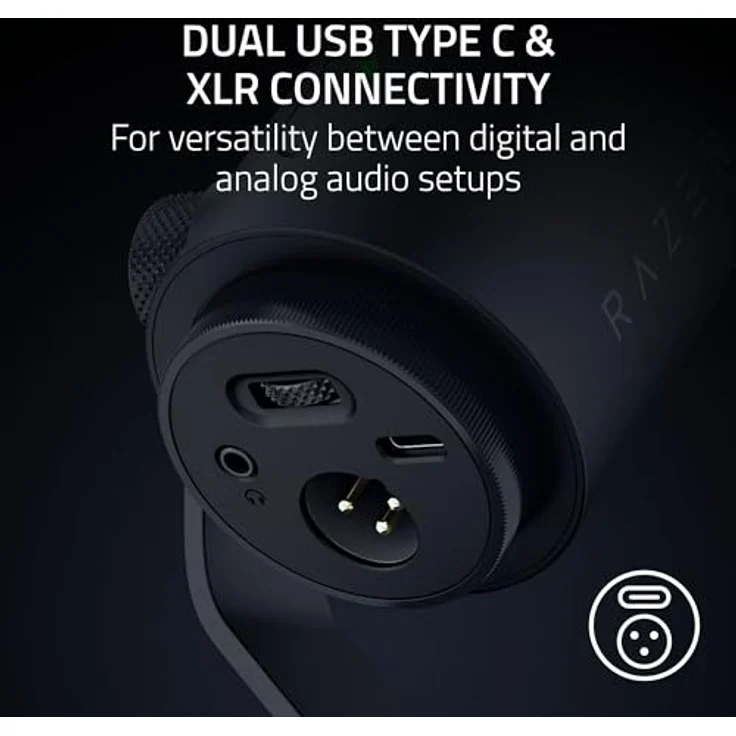 Razer Seiren V3 Pro Mikrofon, dynamisches USB Typ C & XLR Mic mit 32-Bit Float, AI Rauschunterdrückung, Shock Absorber, Pop Filter und Chroma RGB Lighting Ring – Bild 4