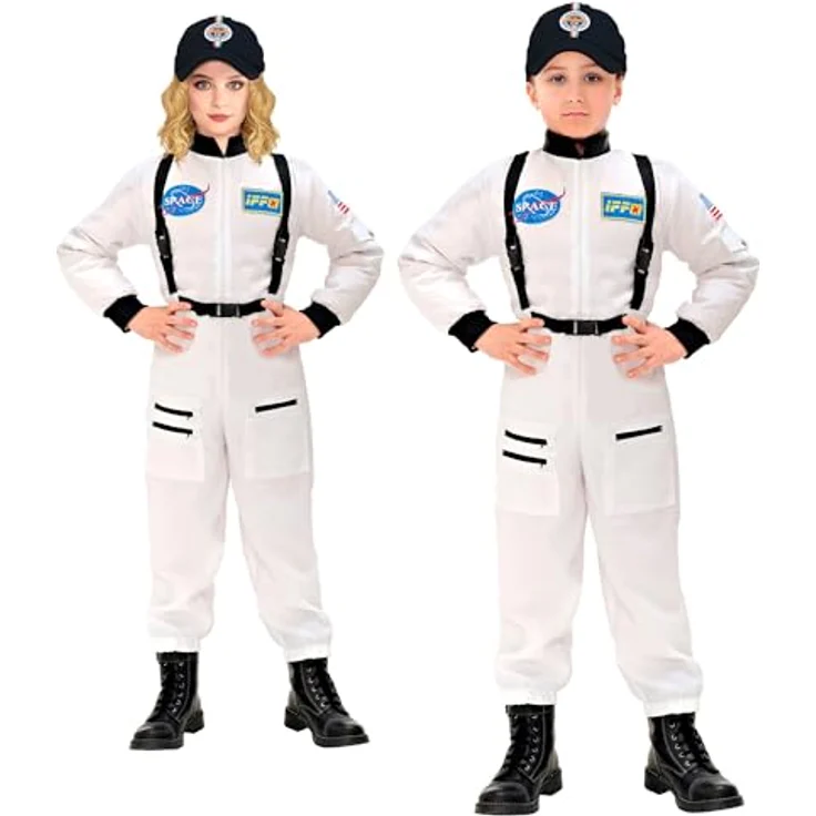 Widmann - Kinderkostüm Astronaut, Overall mit Patches, Weltall, Karneval, Mottoparty – Bild 2