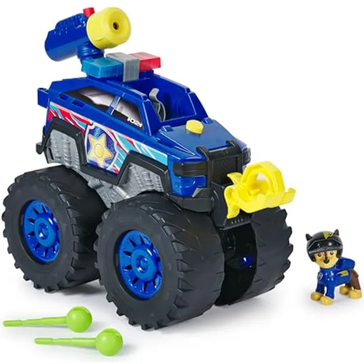 Paw Patrol Power Haulin’ Rescue Cruiser, Deluxe Monstertruck mit motorisierter Seilwinde, Chase-Figur und Geräuschen, 13,65 x 43,18 x 35,88 cm