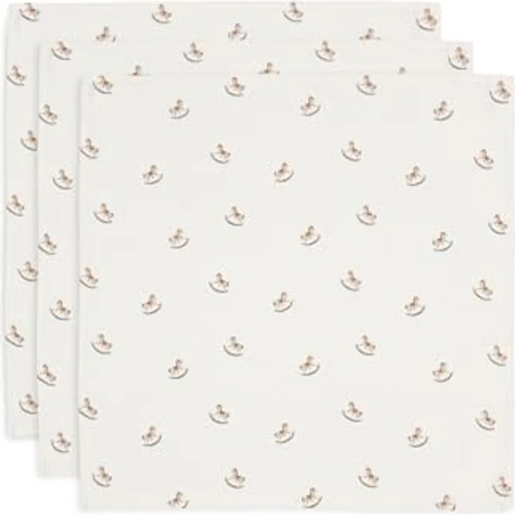 Jollein Musselin Tuch Baby Nostalgic Ride, 3er Pack, 70x70cm, 100% Baumwolle, OEKO-TEX zertifiziert, vielseitig einsetzbar als Spucktücher