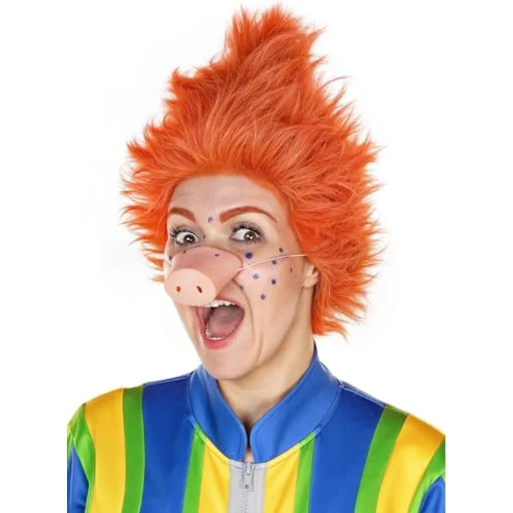 Maskworld Kostüm-Perücke Das Sams – Spitz nach oben zulaufende Wuschelfrisur, orange-rot – Bild 4