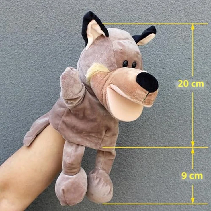 LOMTRATS Tier-Handpuppen Set, Wolf, Tiger, Löwe, Affe, 30 cm, mit beweglichem Mund, ideal für Geschichtenerzählen und Unterricht – Bild 2