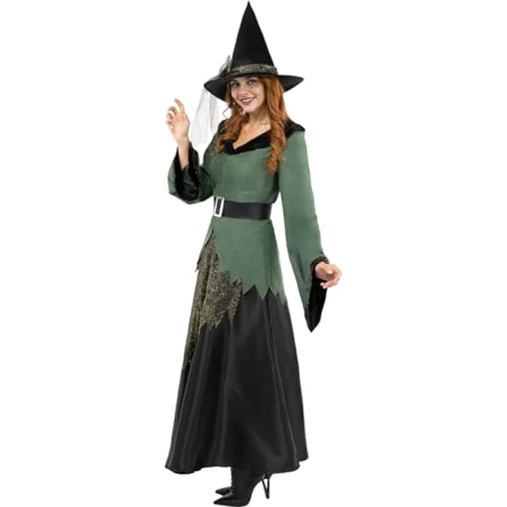 Funidelia Hexen Kostüm Deluxe für Damen - Größe S, Schwarz, Halloween & Horror - Erwachsenenkostüm & Verkleidung für Partys & Karneval – Bild 4