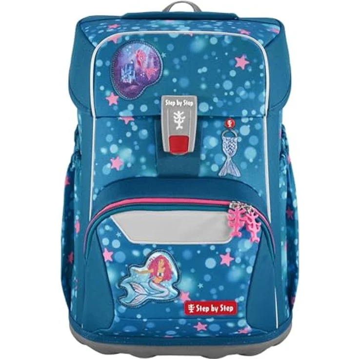 Step by Step Giant Schulranzen-Set „Mermaid Lola“ 23L, blau, ergonomisch, höhenverstellbar, mit Reflektoren – Bild 2
