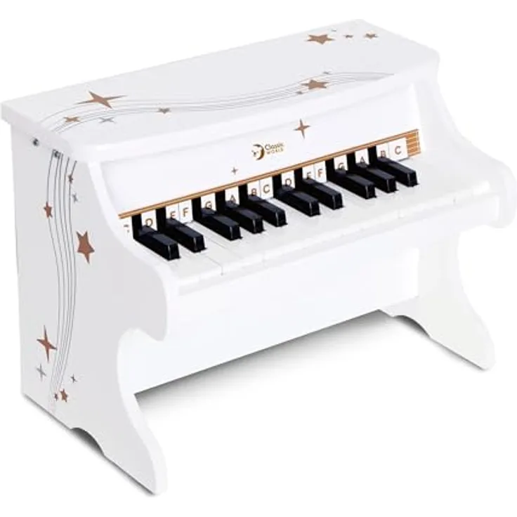 Classic World Fantasy Piano 1, Holzklavier mit 25 Tasten und 2 vollen Oktaven, ungiftige Farben, geeignet für Kinder ab 3 Jahren