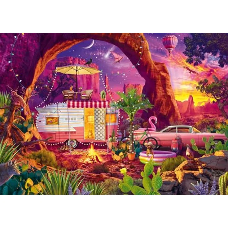 Schmidt Spiele 58574 Jeff Haynie, Camping-Paradies in der Wüste, 1000 Teile Puzzle – Bild 3