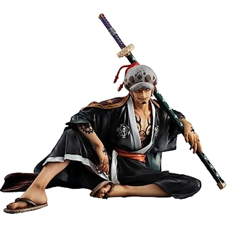 MegaHouse One Piece Warriors Alliance Trafalgar Law, Portrait of Pirates Sammelfigur, 17,5 cm, Wano Country Outfit, mit zusätzlichem Arm – Bild 1