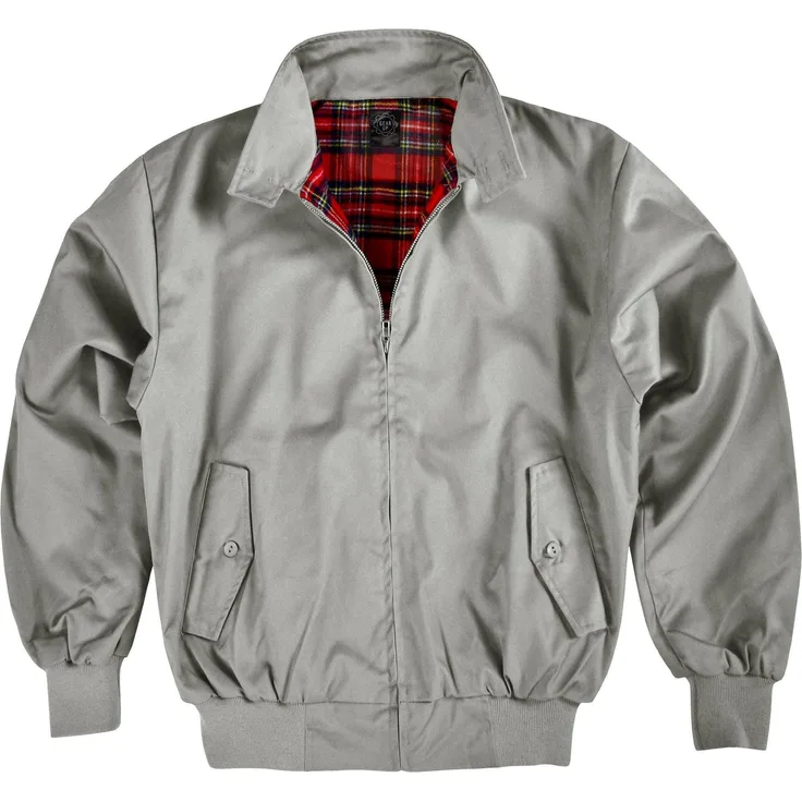 normani Blouson Herren Harrington Jacke Retro Blouson English Style mit kariertem Innenfutter Karofutter, rot