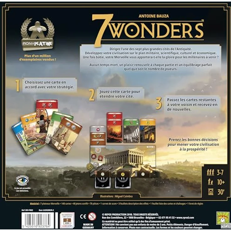 7 Wonders Version 2020 Asmodee Gesellschaftsspiel Strategiespiel - Französische Sprache – Bild 4