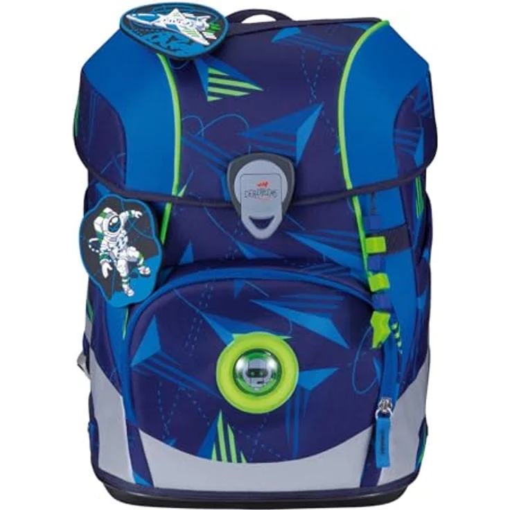 DerDieDas ErgoFlex Tiny LED Schulranzen Set 6-teilig, ergonomisch, mit hoher Sichtbarkeit, blau, Moon Mission – Bild 2
