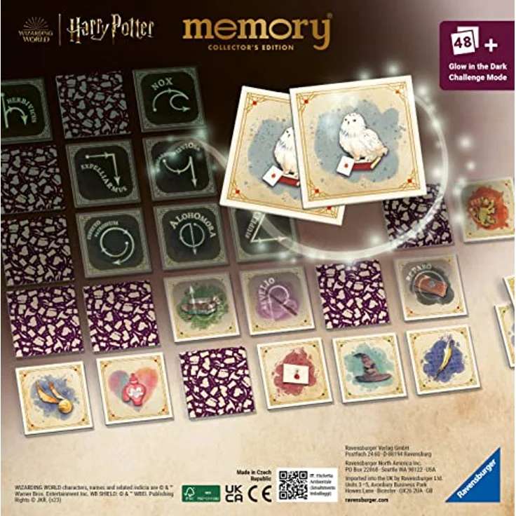 Ravensburger 22349 Collector's memory Harry Potter - Das weltbekannte Gedächtnisspiel mit magischem Leucht-Effekt - im Hellen und im Dunkeln spielbar - Spiel für Harry Potter Fans und Hogwarts Fans – Bild 2