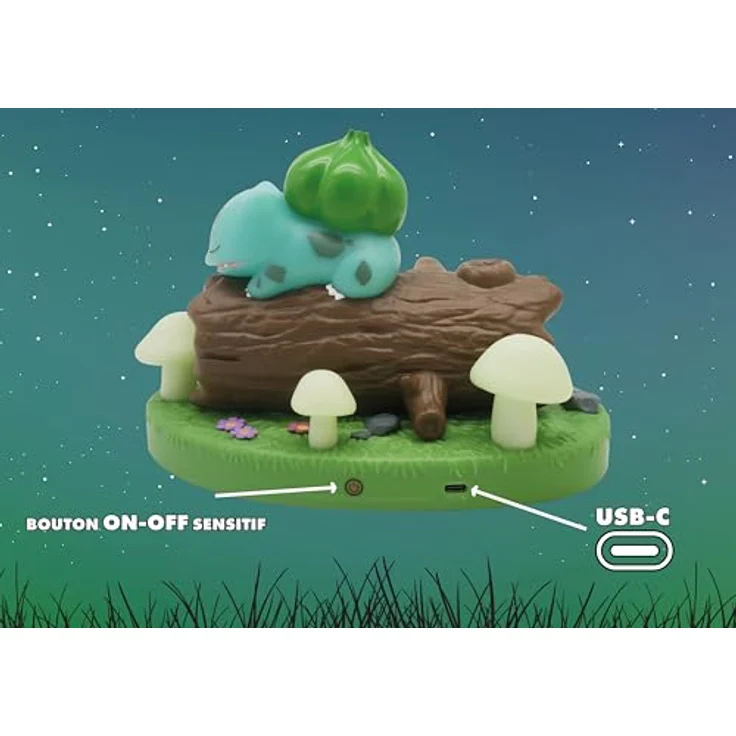 Teknofun Pokemon Bulbasaur LED-Lampe, dekorative Nachttischlampe in schlafender Pose aus langlebigem Kunststoff – Bild 11