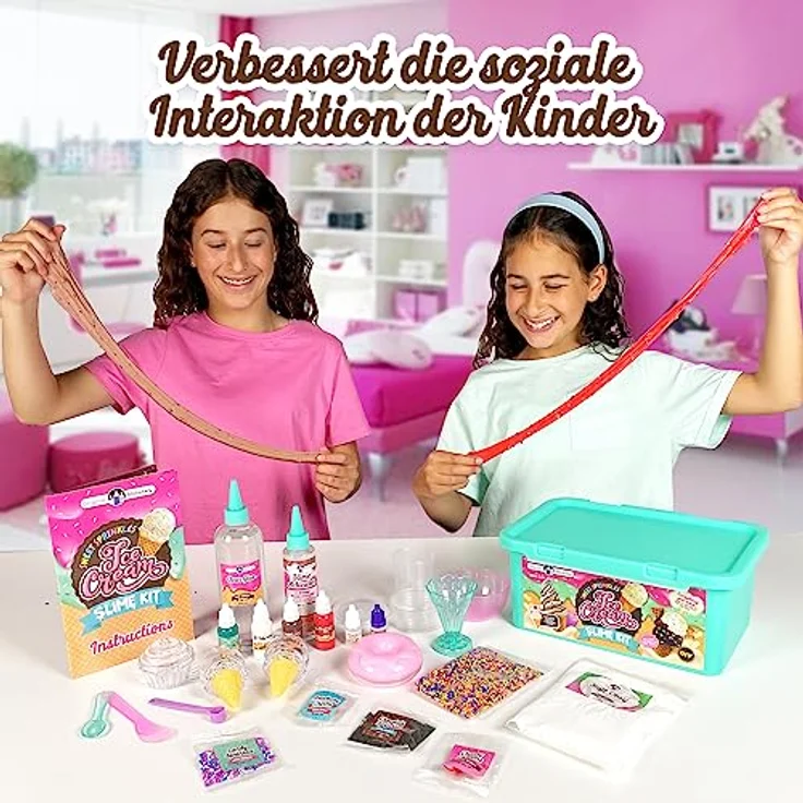 Original Stationery Süßes Eiscreme Schleim-Set für Mädchen, zum Selbermachen von Schleim, inklusive Donut-, Eiscreme- und Cupcake-Behältern, kreatives Geschenk für 8-12 Jahre – Bild 3